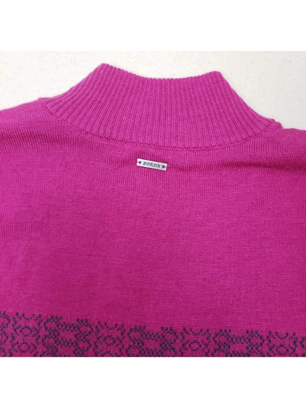 prAna Women's Rosalia Sweater 1/4 Zip Pullover Mock Neck Pink/Purple Sz S - Picture 4 of 5